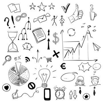Set of business  doodles elements