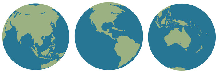 Three images of Earth