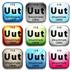 An icon showing the element Ununtrium