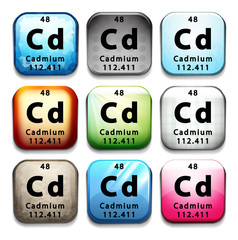 An icon showing the element Cadmium