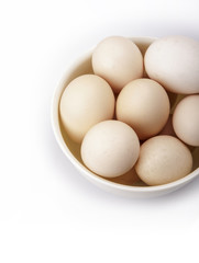 Chicken eggs on a plate
