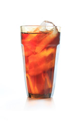 Fototapeta na wymiar Cola glass with ice