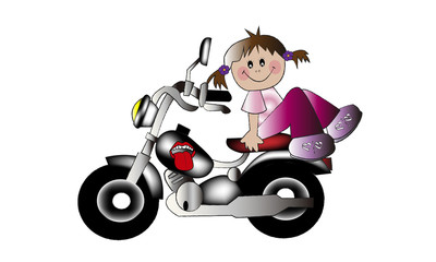 Niña en moto.