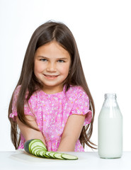 Beautiful little childl with vegetable