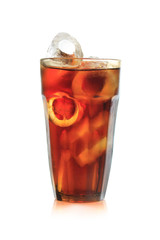 Cola glass with ice