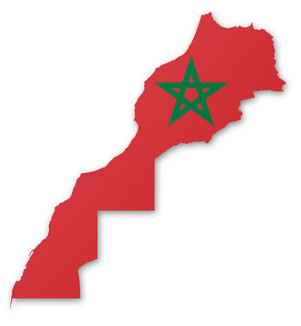 Carte et drapeau du Maroc