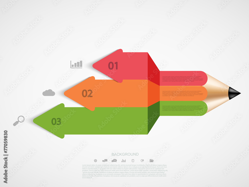 Poster Vector modern pencil infographic.