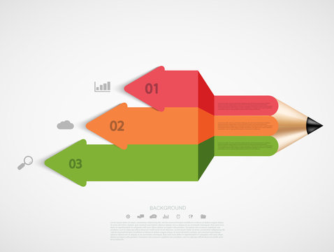 Vector Modern Pencil Infographic.