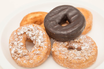 Donut Variety on White Plate