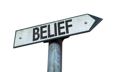 Belief sign isolated on white background