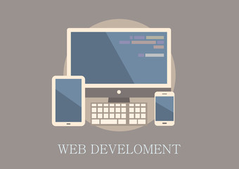 Modern and classic design web development concept flat icon