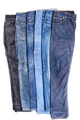 Blue jeans isolated on white background