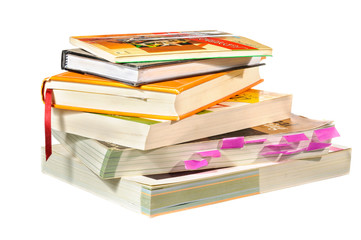 Stack of books isolated