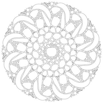 Fruits Vegetables Mandala Outline