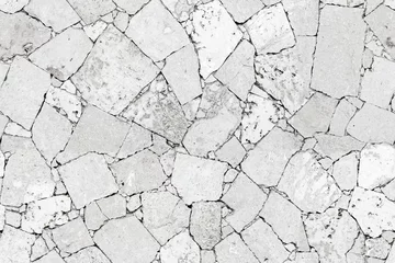 Deurstickers Stenen textuur muur Witte stenen muur gedetailleerde naadloze achtergrondtextuur