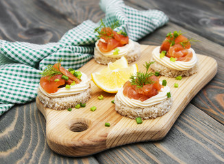 canape with salmon