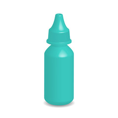 Illustration of green eye dropper bottle with cap isolated