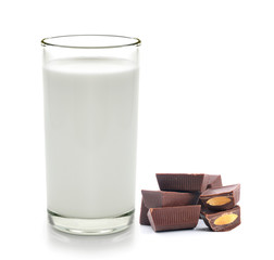 milk and Chocolate bars on white background