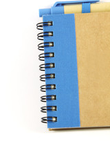 Brown notebook recycle on white background