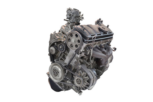 Car engine isolated on white background
