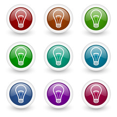 bulb web icon vector set