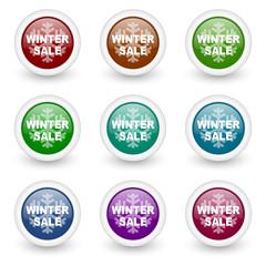Fototapeta premium winter sale web icons vector set
