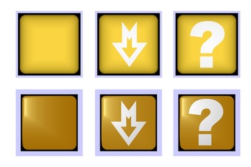 Square orange button to download and Help