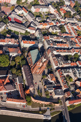 POLAND, OPOLE - AUGUST 19, 2012: Aerial view of Opole city cente