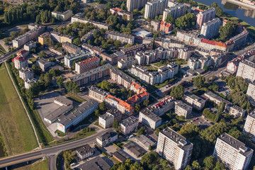 POLAND, OPOLE - AUGUST 19, 2012: Aerial view of Opole city cente