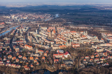 POLAND, NYSA - FEBRUARY 25, 2014: Aerial view of NYSA CITY .