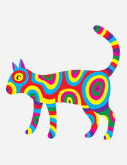 Cat abstract colorfully,art vector design