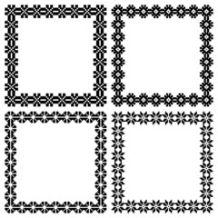 Four square ethnic geometric frames for your design or text