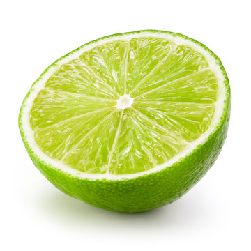 Lime fruit. Half isolated on white background