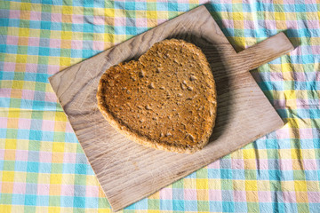 heart shaped Buckwheat bread