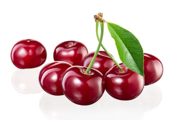 Cherry isolated on white