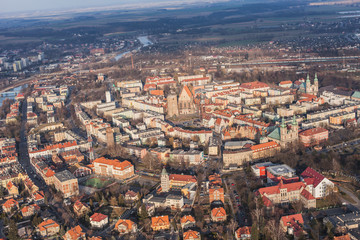 POLAND, NYSA - FEBRUARY 25, 2014: Aerial view of NYSA CITY .