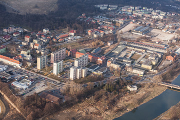POLAND, NYSA - FEBRUARY 25, 2014: Aerial view of NYSA CITY .