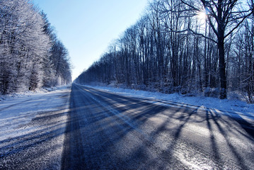 Route en hiver