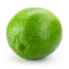 Lime fruit on a white background.