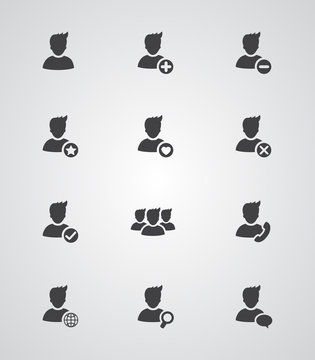 Set of vector user icons