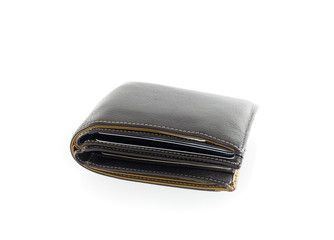Brown wallet isolated on white