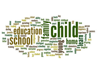 Conceptual  child education word cloud