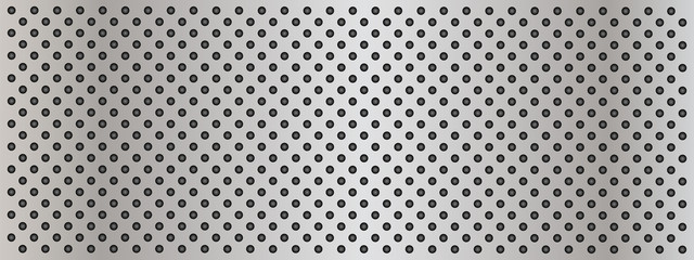 Metal perforated texture background banner