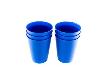 plastic glasses isolated on white