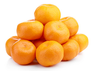 Tangerines isolated on white