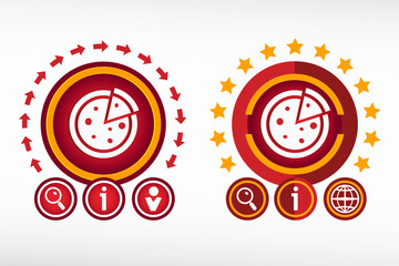 Pizza icon on creative background