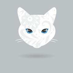 Portrait of a cat with a flat design. Vector illustration