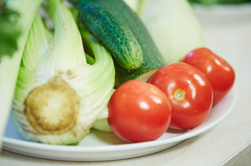 vegetables on a plate
