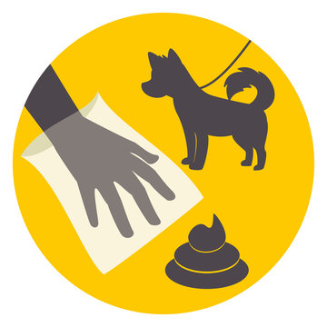 Clean up after your pet, signal, vector illustration