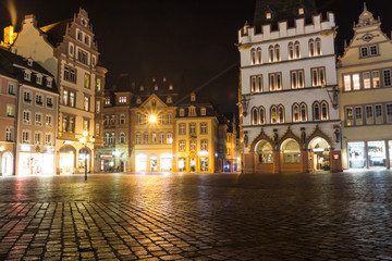 Fototapeta na wymiar trier germany hauptmarkt at night